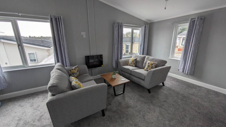 28ECS Jans Modular Park Home On Saltmarshe Castle Lounge