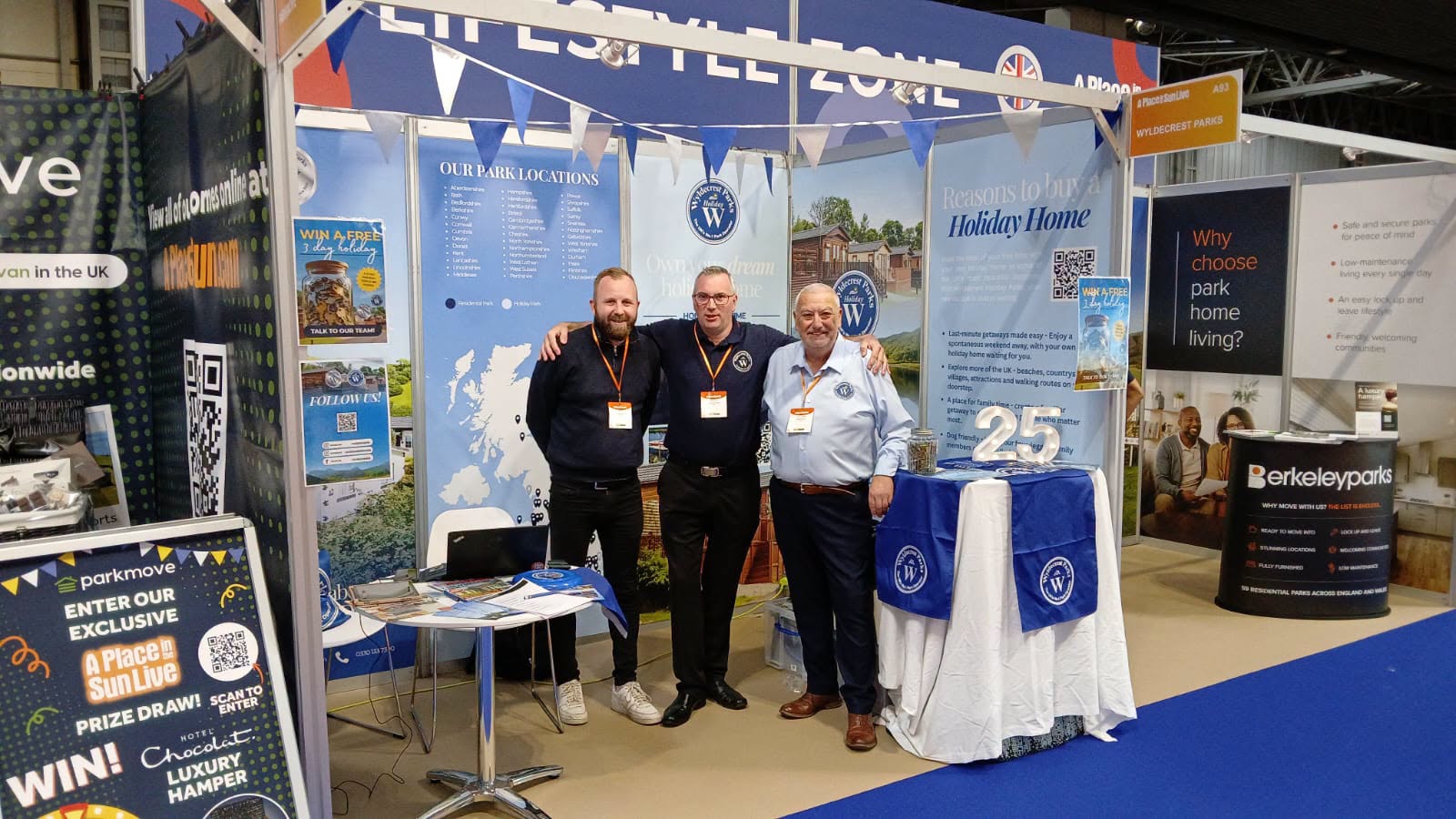 The Wyldecrest Parks team at our A Place in the Sun Live stand